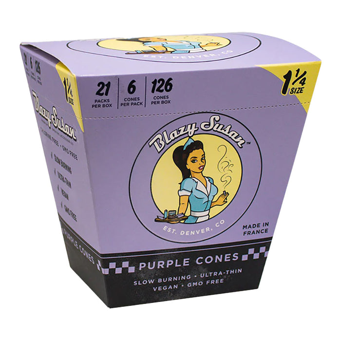 Blazy Susan Pre-Rolled Cones - 1¼ Size Purple - 6/pack