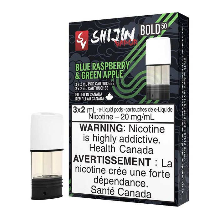STLTH E-Liquid Pod Pack - Shijin Blue Raspberry and Green Apple