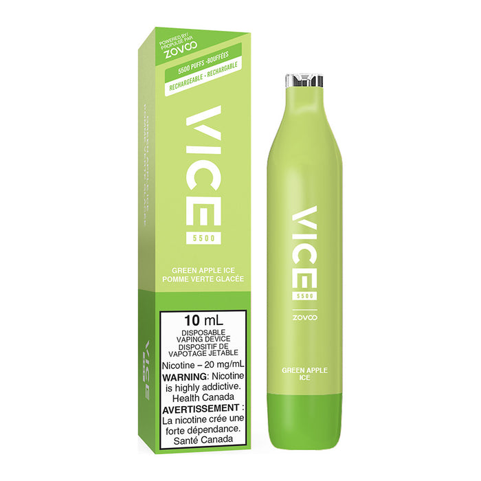 Vice 5500 Disposable Vape Device - Green Apple Ice